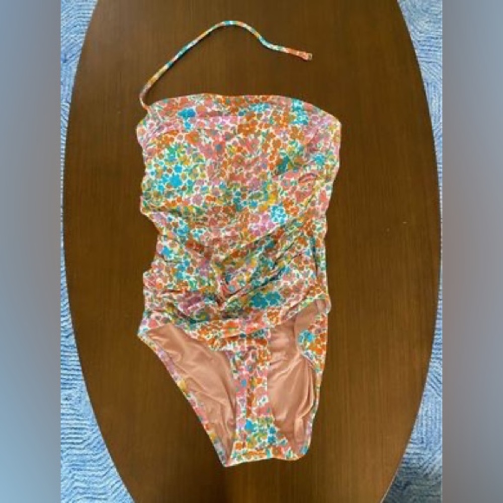 J Crew Ruched Bandeau Bathing Suit - Size 6 -  Abundance Floral